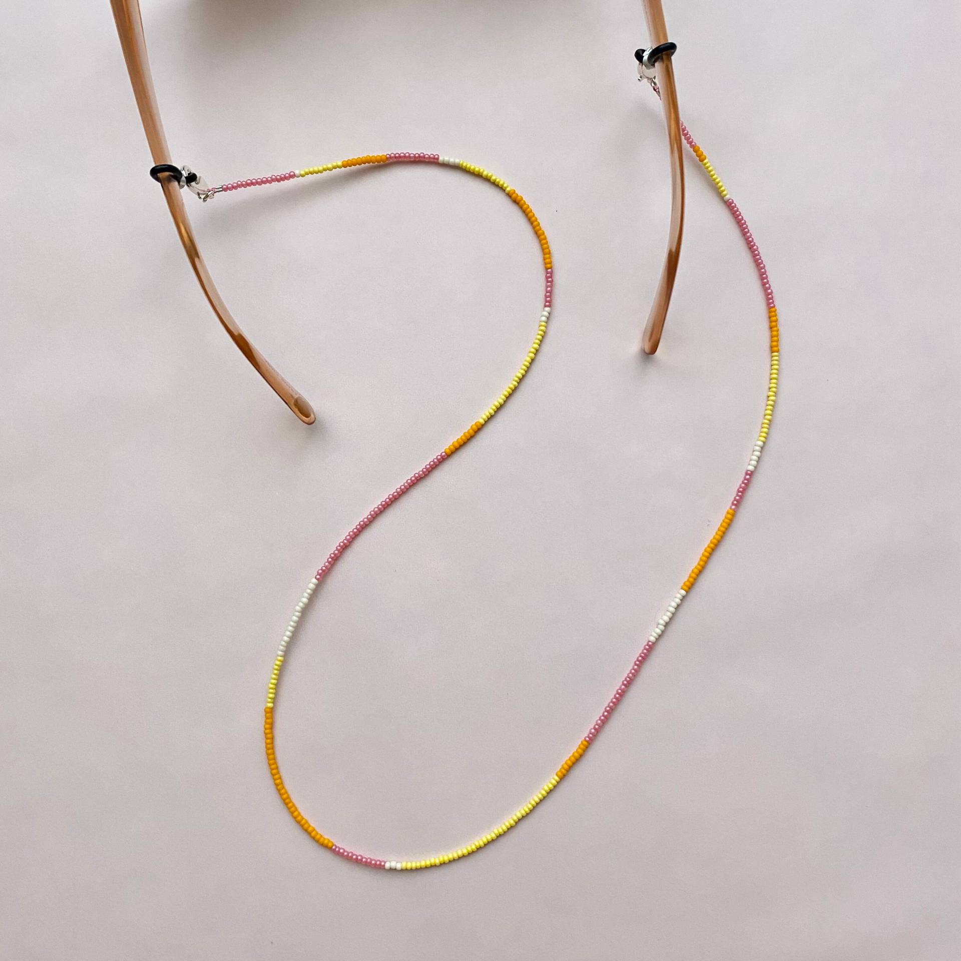 3In1_Brillenkette Maskenkette Armband Rosa Gelb Orange Glasperlen Handgemacht 3In1_Brillenkette Maskenkette Armband Rosa Gelb Orange Glasperlen Handgemacht von finehappychains