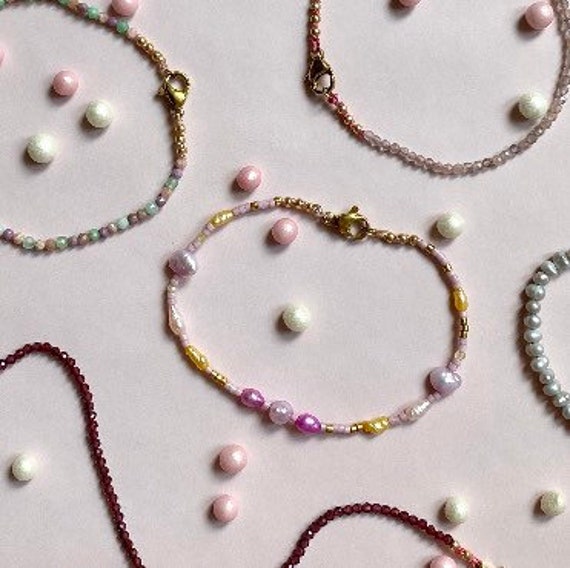 Armband | Happy Süßwasserperle, Edelstein Handgemacht Armband | Happy Süßwasserperle, Edelstein Handgemacht von finehappychains