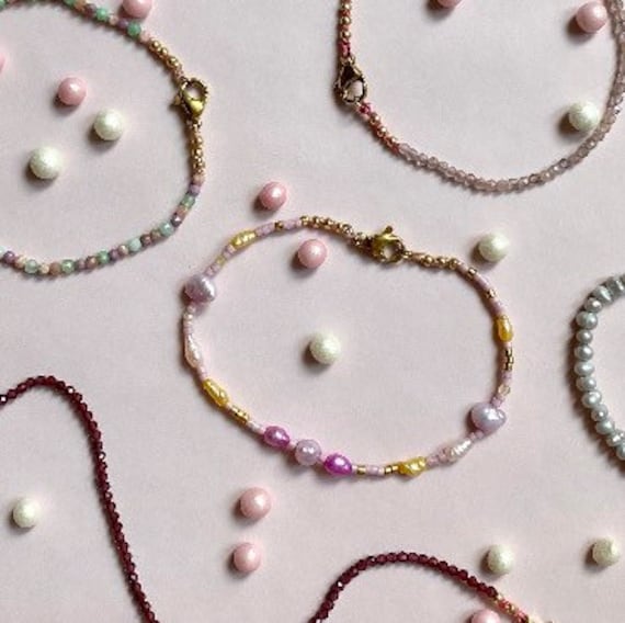 Armband | Happy Süßwasserperle, Edelstein Handgemacht Armband | Happy Süßwasserperle, Edelstein Handgemacht von finehappychains