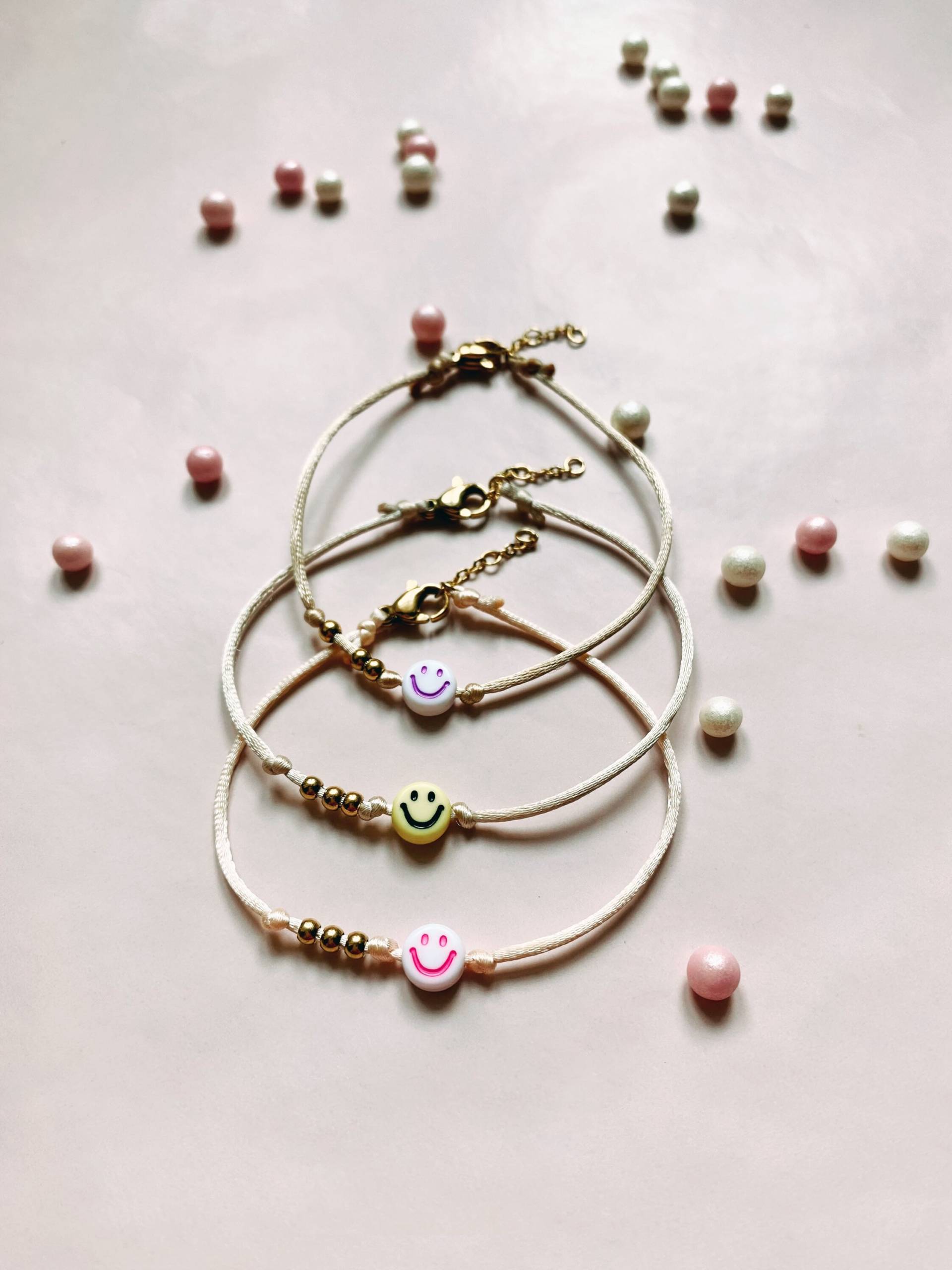 Armband | Smiley Satin Edelstahl Vergoldet Handgemacht Armband | Smiley Satin Edelstahl Vergoldet Handgemacht von finehappychains