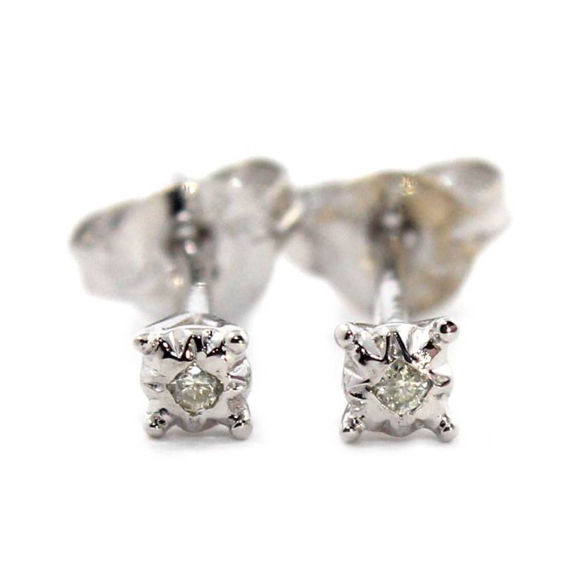 Schöne Echte Diamant 0, 02Ct H/Si2 9K Weissgold Ohrstecker Schöne Echte Diamant 0, 02Ct H/Si2 9K Weissgold Ohrstecker von finejewelleryshop