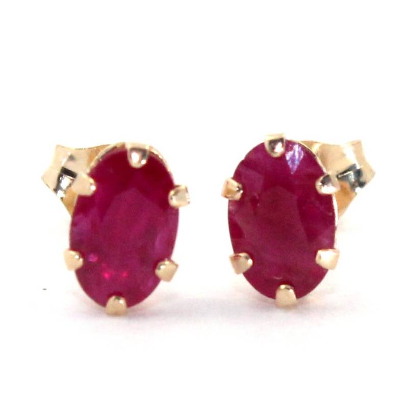 Schöne Natürliche Rubin 0, 80Ct Gestempelt 10K Massives Gelbgold Ohrstecker Schöne Natürliche Rubin 0, 80Ct Gestempelt 10K Massives Gelbgold Ohrstecker von finejewelleryshop