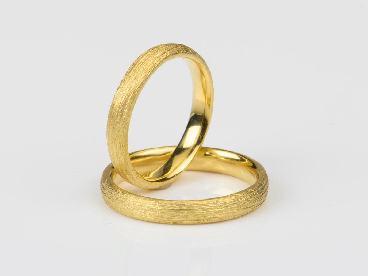 Trauringe, Eheringe, Goldringe Mit Struktur, Gelbgold 585, 14 Karat, Matt Trauringe, Eheringe, Goldringe Mit Struktur, Gelbgold 585, 14 Karat, Matt von finejuwels