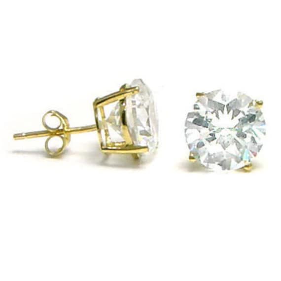 Cz Ohrstecker 14K Gelbgold Mit Echtem Verschluss, Größen 3mm Bis 8mm Cz Ohrstecker 14K Gelbgold Mit Echtem Verschluss, Größen 3mm Bis 8mm von finestuds