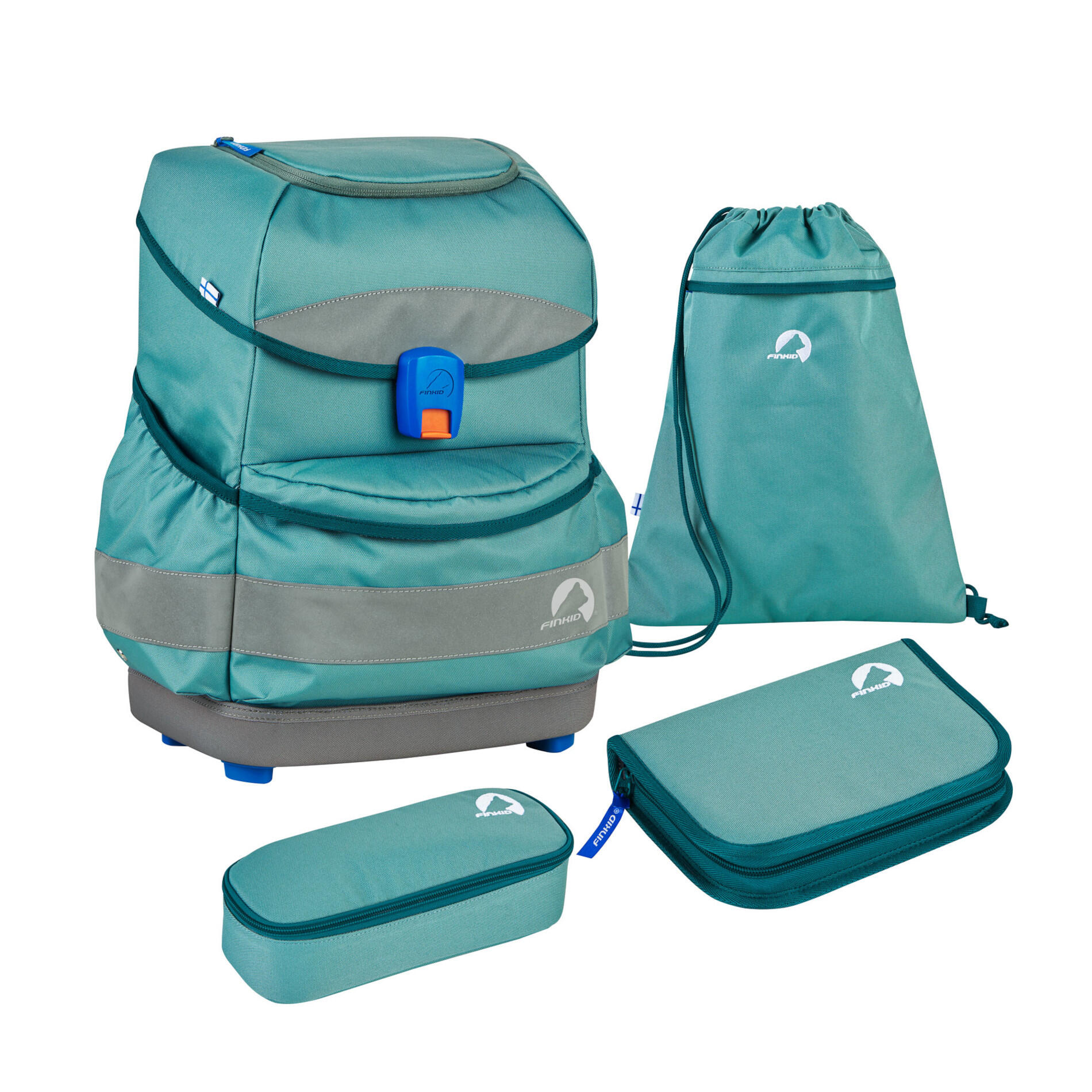finkid - finkid BUDDY CLASSIC 4tlg. Schulranzenset - trellis/deep teal Koffer24 von finkid