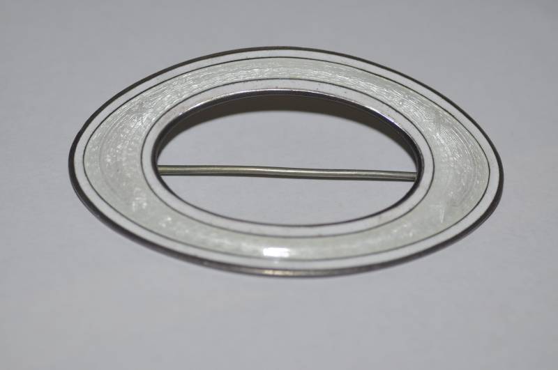 Antike Charles Robbins Champleve Weiße Emaille Sterling Silber Brosche von finntastic2006