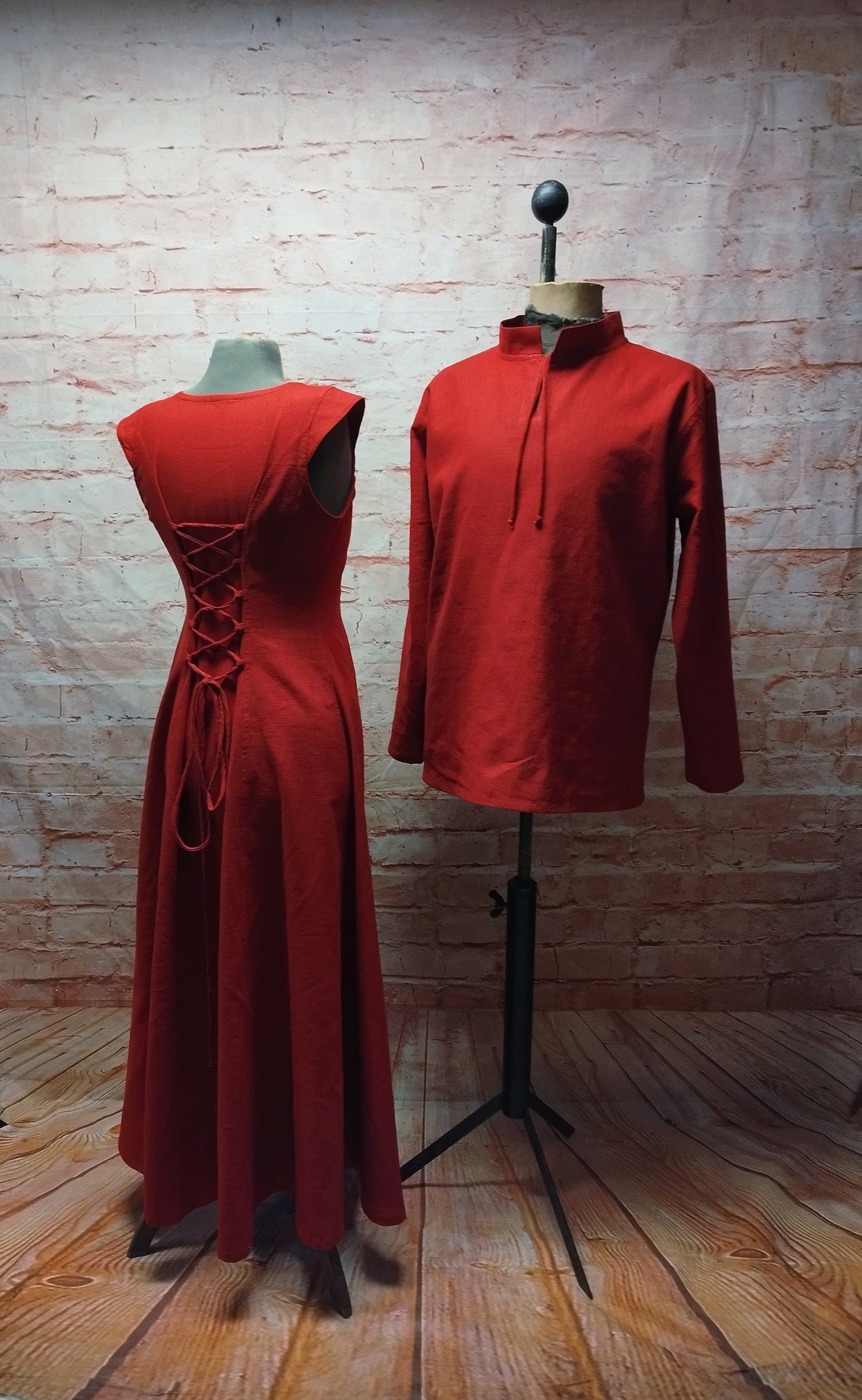 Langes Kleidleinen Rot Gr M, Leinenkleid Sommer, Leinen Kleid Festival, Hippie, Boho, Larp, Sca, Mittelalter, Ärmellos Langes Kleidleinen Rot Gr M, Leinenkleid Sommer, Leinen Kleid Festival, Hippie, Boho, Larp, Sca, Mittelalter, Ärmellos von finsterbuschkleider