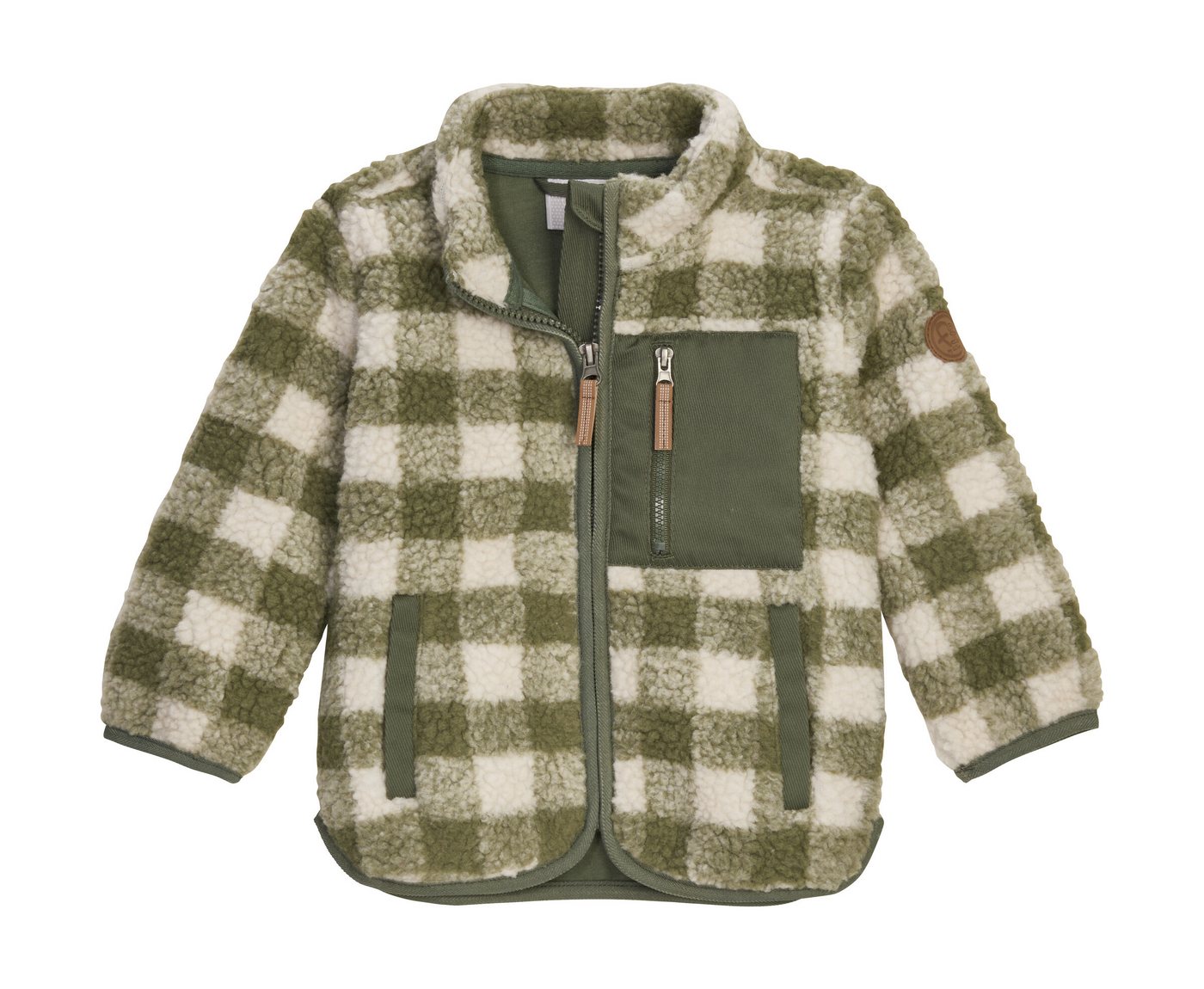 first instinct by killtec Fleecejacke FIOW 50 MNS FLC JCKT Sherpa Fleecejacke mit Karomuster, Kinnschutz und Namensetikett von first instinct by killtec