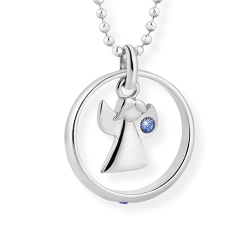 fish Silberne Kinderkette Mit Engel Anhänger Und Blauem Kristall fish Silberne Kinderkette Mit Engel Anhänger Und Blauem Kristall von fish