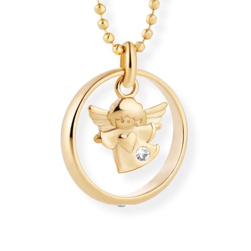 fish Kinderkette Mit Engel Anhänger Aus Silber Und Gold Beschichtet von fish
