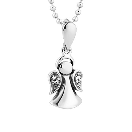 fish Kinderkette Mädchen Silberkette Sterling-Silber 925 Anhänger Schutzengel Swarovski Elements silber längen-verstellbar Geschenkverpackung Taufe Geschenk von fish