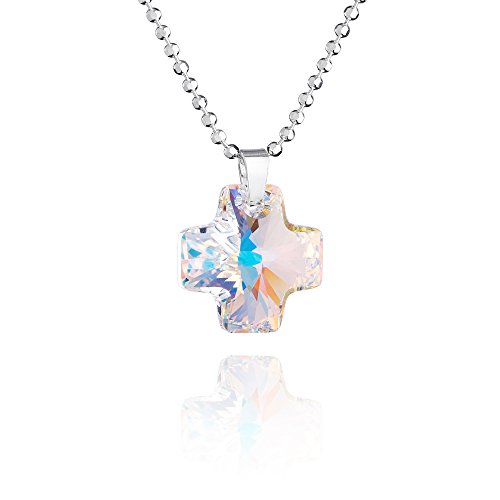 fish Kinderkette Mädchen Jungen Silberkette Silber 925 Swarovski Elements Kreuz-Anhänger crystal längen-verstellbar Geschenkverpackung Firmung Geschenk von fish