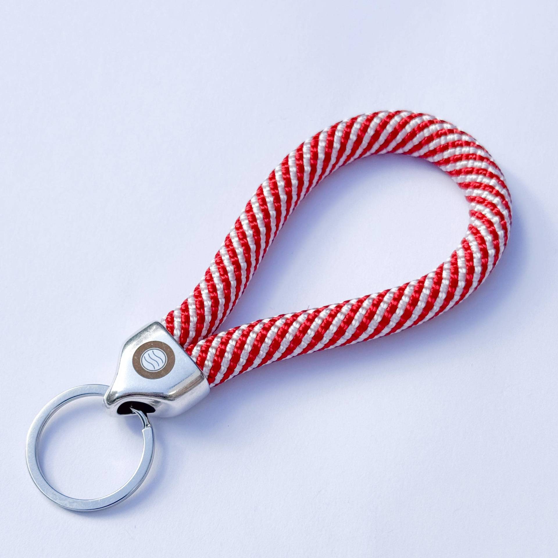 Candy Cane Schlüsselanhänger Aus Segeltau | Weihnachten Geschenkidee Stocking Weihnachtsgeschenk Adventskalender Nikolaus von fishandshipsberlin