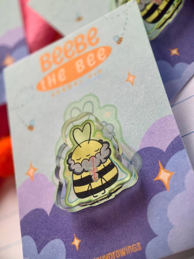 Cute Bee Pin Beebe The | Acrylic Pin Enamel von fishydrawings