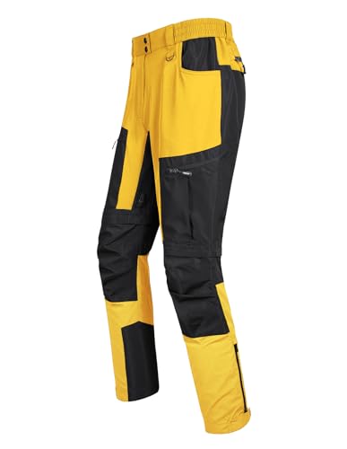 fit space Herren Verstärkte Wanderhose Zip Off Convertible Cargo Pants Qucik Dry Stretch Belüftet, Gold, Groß von fit space