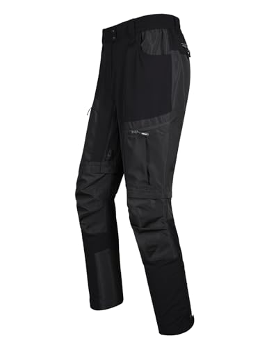 fit space Herren Verstärkte Wanderhose Zip Off Convertible Cargo Pants Qucik Dry Stretch Belüftet, Schwarz, Groß von fit space