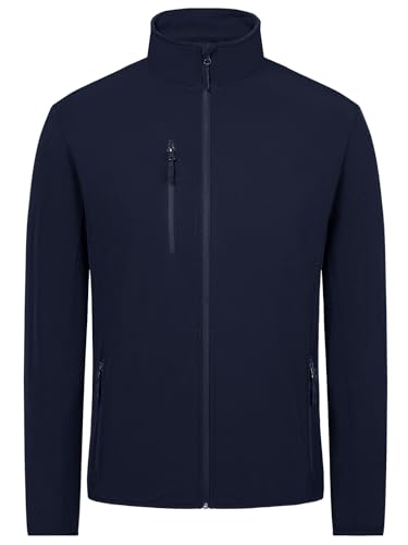 fit space Softshelljacke Herren Wasserdicht Übergangsjacke Herren Leicht Sweatjacke Herren Reißverschlusstasche Winterjacke Jacke Windbreaker Navy S von fit space