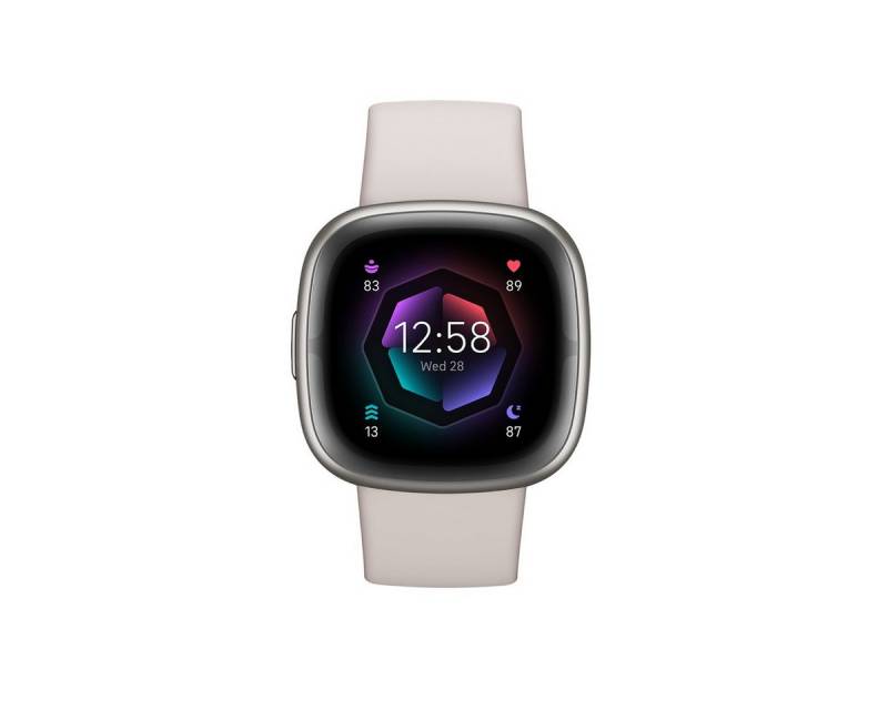 fitbit Sportuhr Fitbit Sense 2 - Mondweiß - intelligente Uhr mit Band Sense 2, Telefonsuchfunktion, Überwachung der Herzfrequenzvariabilität (HRV) von fitbit