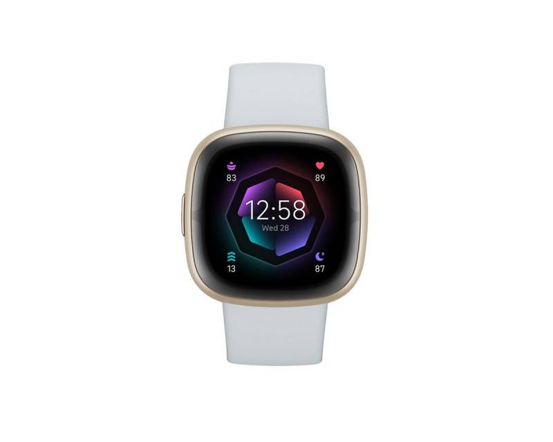 fitbit Sportuhr Sense 2 - Soft Gold Aluminium Fitnessuhr Sense 2, Telefonsuchfunktion, Überwachung der Herzfrequenzvariabilität (HRV) von fitbit
