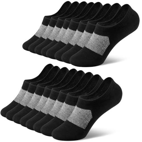fitfets Sneaker Socken Herren & Damen Füßlinge 8 Paar No Show Unsichtbare Kurz SneakerSocken Unisex Set Gr. 35-50 Socken Baumwolle,Schwarz,35-38 von fitfets