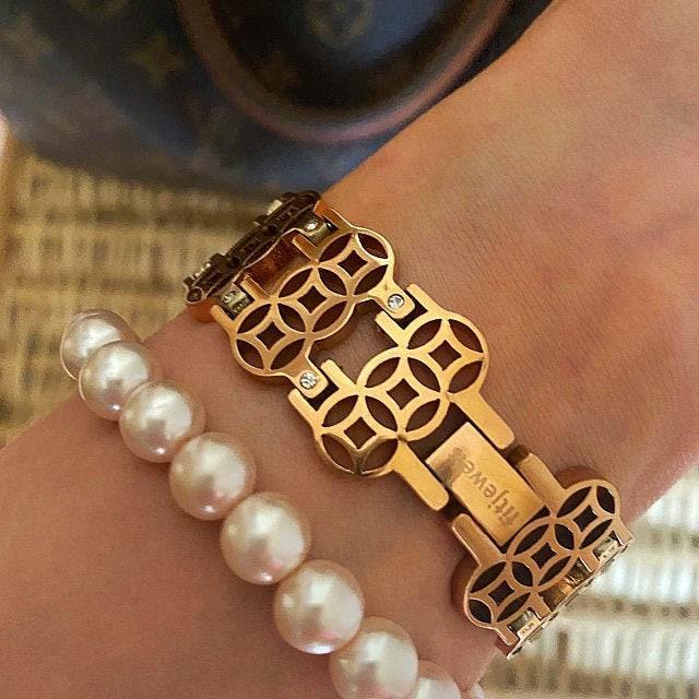 Für Apple Watch Band - Blume Des Lebens Silber, Gold, Roségold Edelstahl Und Zirkoniasteine Für Apple Watch Band - Blume Des Lebens Silber, Gold, Roségold Edelstahl Und Zirkoniasteine von fitjewelsDesign