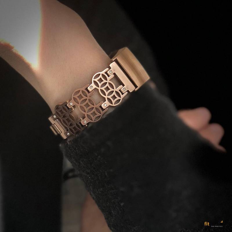 Für Fitbit Charge - Armband Blume Des Lebens Edelstahl Hypoallergen Silber, Gold Oder Roségold von fitjewelsDesign