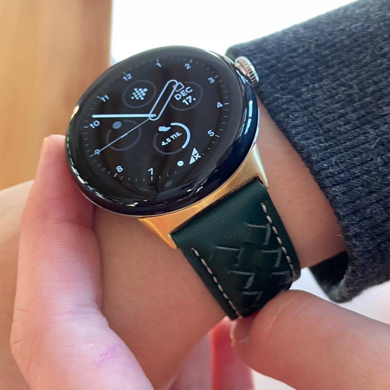 Für Google Pixel Uhrenarmband Braid - Grün, Schwarz, Grau, Blau, Braun Edelstahl Und Leder Hypoallergen von fitjewelsDesign
