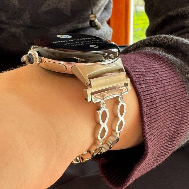 Für Google Pixel Watch - Infinity Silber, Gold, Roségold Edelstahl Und Zirkoniasteine von fitjewelsDesign