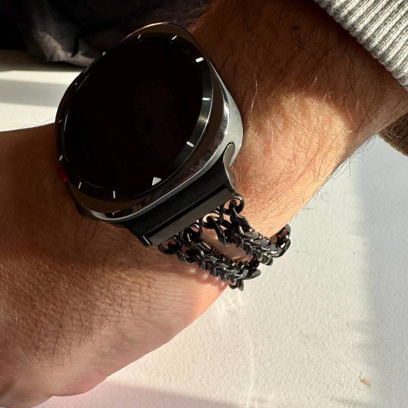 Für Samsung Galaxy Ultra - Armband Lilo Silber, Black, Roségold, Edelstahl Und Leder- Hypoallergen von fitjewelsDesign