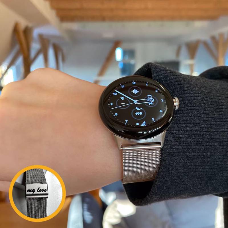 Personalisiertes Google Pixel-Uhrarmband - Alle Modelle Milan Silber-, Gold-, Roségold- Oder Schwarz-Finish Edelstahl Personalisiertes Google Pixel-Uhrarmband - Alle Modelle Milan Silber-, Gold-, Roségold- Oder Schwarz-Finish Edelstahl von fitjewelsDesign