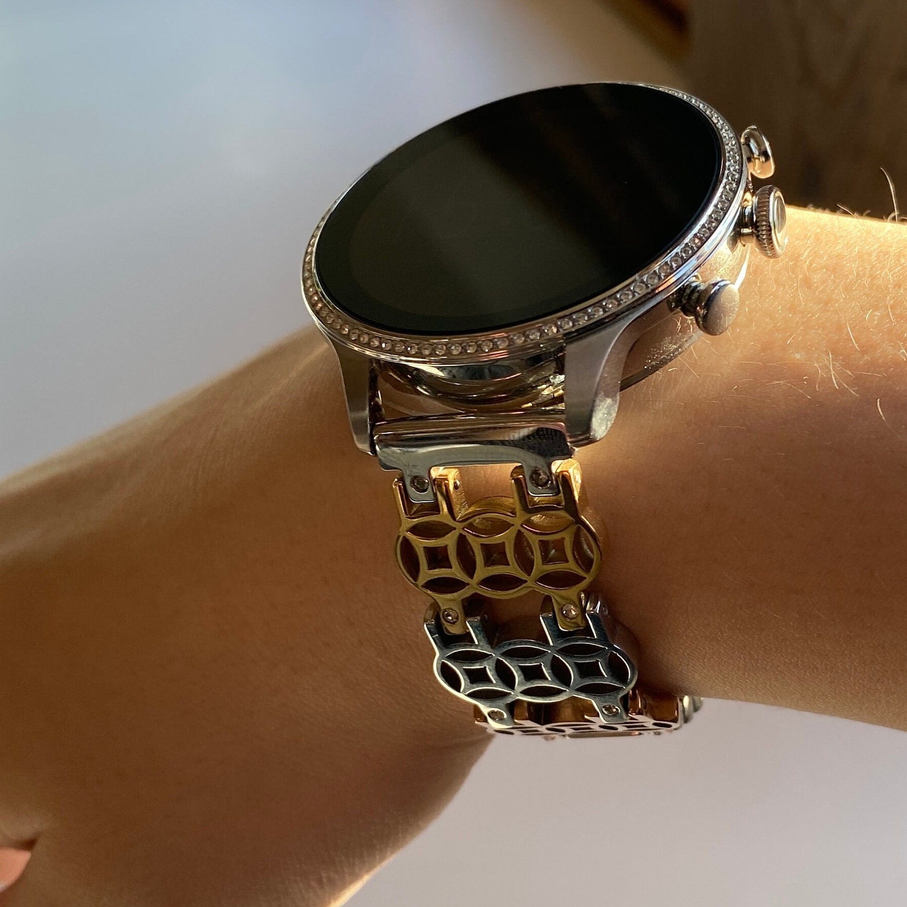 18 Mm Armband - Fossil Gen 6, Garmin, Huawei, Withings Flower Of Life Rose Gold Oder Tri-Color 18 Mm Armband - Fossil Gen 6, Garmin, Huawei, Withings Flower Of Life Rose Gold Oder Tri-Color von fitjewelsSF