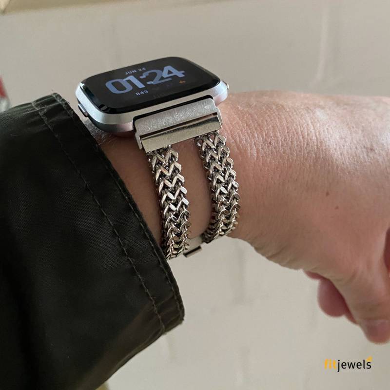 Für Fitbit Versa 4/3 2 1 & Sense- Uhr Armband Zickzack - Silber, Gold, Roségold Oder Schwarz Edelstahl Für Fitbit Versa 4/3 2 1 & Sense- Uhr Armband Zickzack - Silber, Gold, Roségold Oder Schwarz Edelstahl von fitjewelsSF