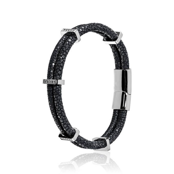 Rochenleder Armband - Edelstahl Und Leder von fitjewelsSF