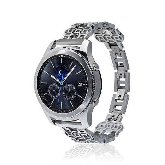 Uhrenband Flower Für Samsung Gear S3 Classic/Gear Frontier - Edelstahl Und Zirkonia Uhrenband Flower Für Samsung Gear S3 Classic/Gear Frontier - Edelstahl Und Zirkonia von fitjewelsSF