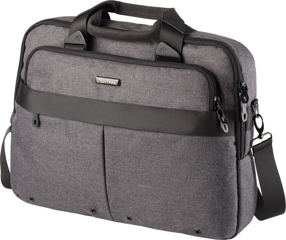 fixbag Laptoptasche grau, mit Trolley-Aufsteck-System von fixbag