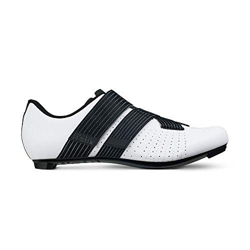 fizik Tempo Powerstrap Herren-Fahrradschuhe, Weiß/Schwarz, Größe 40-41 von Fizik