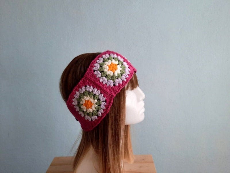 Boho Stirnband, Damen Stirnband Earwarmer, Breite Häkeln Baumwolle Hippie Geschenk von fizzaccessory