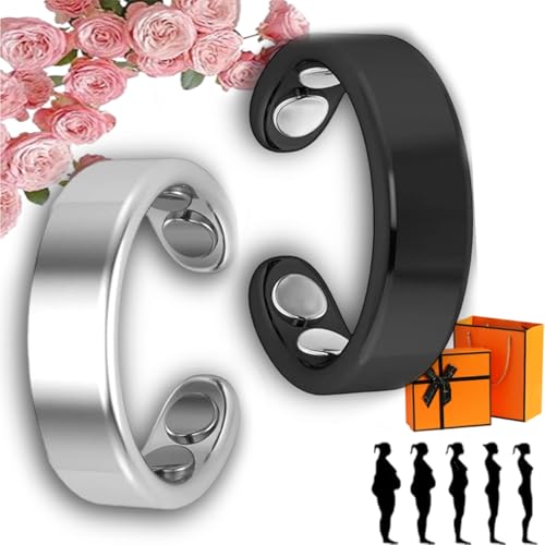 fjaldjfu Nevolta magnetring, Sömni Ring Damen Wechseljahre,Wechseljahreshilfe natürlich Verstellbare Magnetische Therapie Ringe für Männer und Frauen Entspannung, Schlafhilfe Müdigkeitsreduktion (H) von fjaldjfu