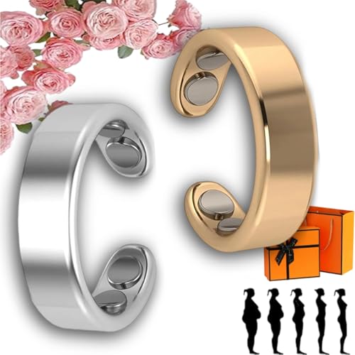 fjaldjfu Nevolta magnetring, Sömni Ring Damen Wechseljahre,Wechseljahreshilfe natürlich Verstellbare Magnetische Therapie Ringe für Männer und Frauen Entspannung, Schlafhilfe Müdigkeitsreduktion (F) von fjaldjfu