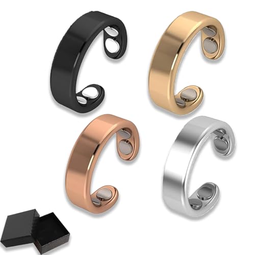 fjaldjfu Sömni Ring Damen Wechseljahre, Natürlicher und Verstellbarer Magnet Ringe Damen Wechseljahre, Ring Zum Abnehmen Entspannung, Schlafhilfe Müdigkeitsreduktion (3pcs-c) von fjaldjfu