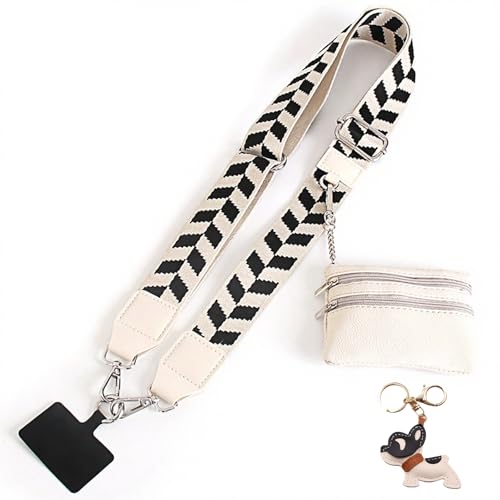 fjaldjfu Telefongurt Mit Reißverschlusstasche, Geldbörse Zum Umhängen, Handygurt Mit Tasche, Anstecken Und Los Gehts, Handyschlaufe Mit Reißverschlusstasche Für Die Brieftasche (1PC-D) von fjaldjfu