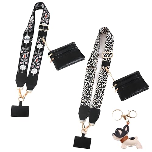fjaldjfu Telefongurt Mit Reißverschlusstasche, Geldbörse Zum Umhängen, Handygurt Mit Tasche, Anstecken Und Los Gehts, Handyschlaufe Mit Reißverschlusstasche Für Die Brieftasche (2PC-A) von fjaldjfu