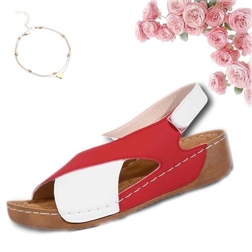 fjaldjfu VivaFree - ergonomische & rutschfeste Sandalen zur Schmerzlinderung, Orthopädische Sandalen Damen Sommer, Atmungsaktiv, Fußgewölbeunterstützung (C,44) von fjaldjfu