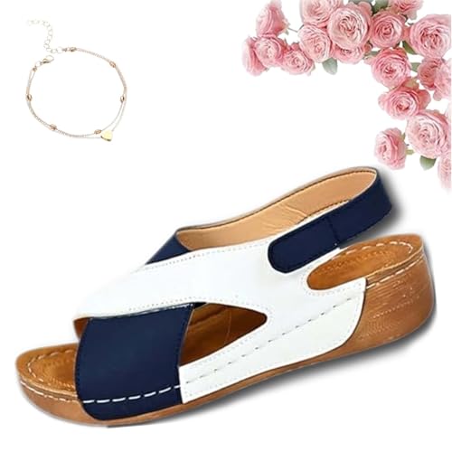 fjaldjfu VivaFree - ergonomische & rutschfeste Sandalen zur Schmerzlinderung, Orthopädische Sandalen Damen Sommer, Atmungsaktiv, Fußgewölbeunterstützung (D,40) von fjaldjfu