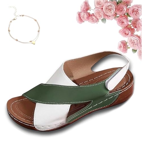 fjaldjfu VivaFree - ergonomische & rutschfeste Sandalen zur Schmerzlinderung, Orthopädische Sandalen Damen Sommer, Atmungsaktiv, Fußgewölbeunterstützung (I,43) von fjaldjfu