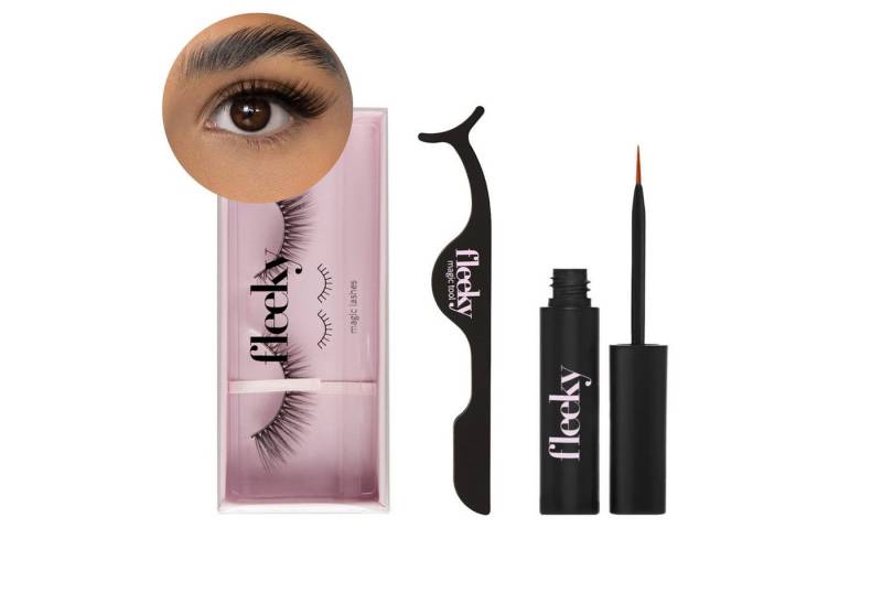 fleeky Bandwimpern Magic Lashes Sweety - natürliche Wimpern, zarte Alltagswimpern mit offenem Blick – vegan, flexibel, 20× nutzbar von fleeky