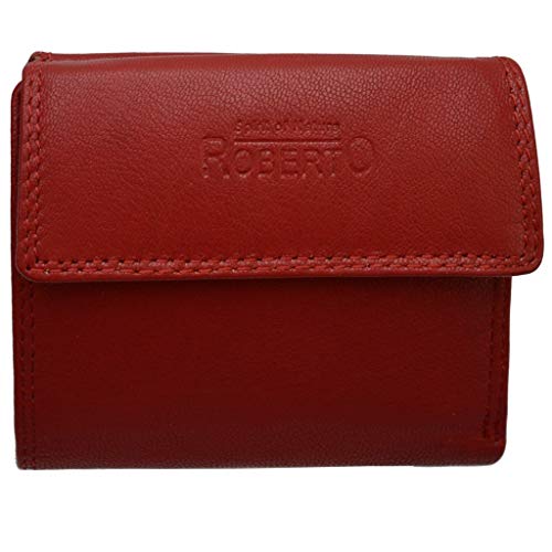 flevado Weiches Nappa 100% Leder Geldbörse Wiener Schachtel Brieftasche Geldbeutel (rot) von flevado