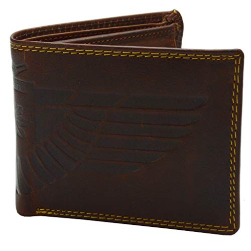 flevado Wild Adler Geldbörse Biker Börse Voll Leder Herren RFID Schutz Querformat braun von flevado