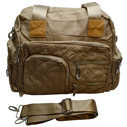 flevado Damen Umhängetasche Schultertasche Freizeittasche Teenager viel Stauraum Farbe wählbar (Beige) von flevado