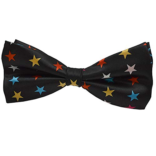 Fliegen 12,5 x 7 cm Anzugfliege mit verstellbarer Schleife und Druckverschluss (schwarz-bunt) von flevado